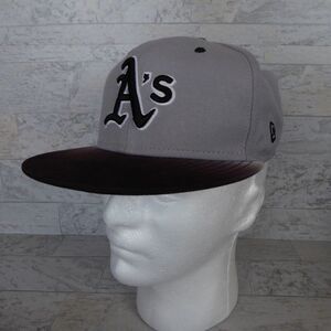 Oakland A's Athletics Hat Cap Fitted Mens 7 Gray Black New Era Baseball 5950